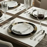 Тарелка подстановочная Magistro Brown Marble, d=33 см, стекло, коричневая