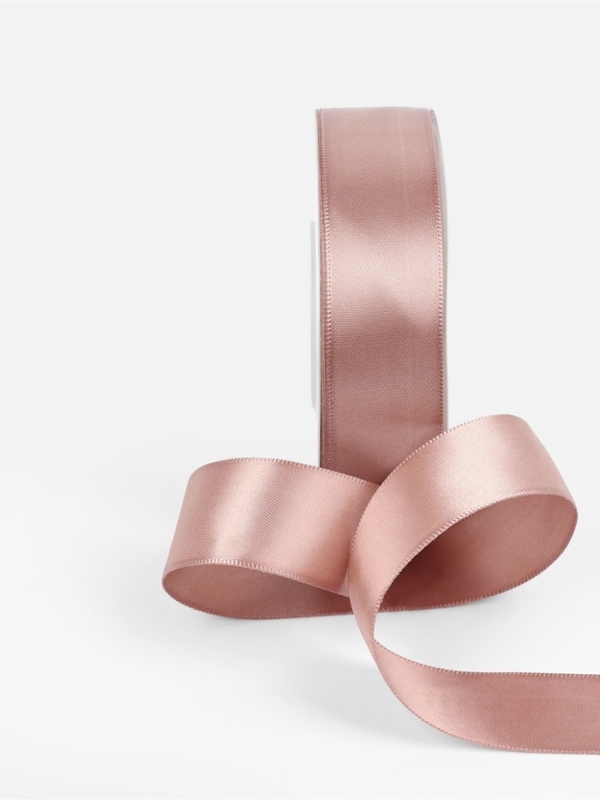 Лента атласная двухсторонняя №812 25мм*25±1м телесный TR