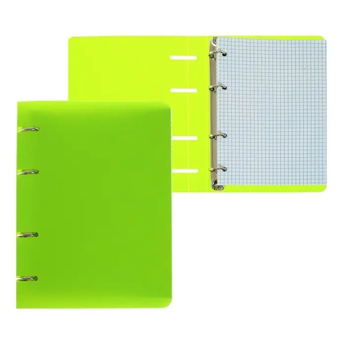 Тетрадь на кольцах Calligrata A5, 120 листов, в клетку, пластиковая обложка, блок офсет, салатовая