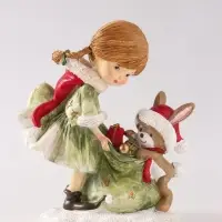 Фигурка &laquo;Малышка с зайчиком&raquo;, 11.5 см, полистоун