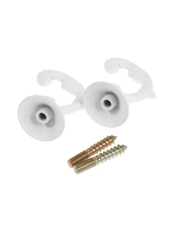 Крючок для штор ТУНДРА KS002, однорожковый, цвет белый, 2 шт Крючок для штор ТУНДРА KS002, однорожковый, цвет белый, 2 шт