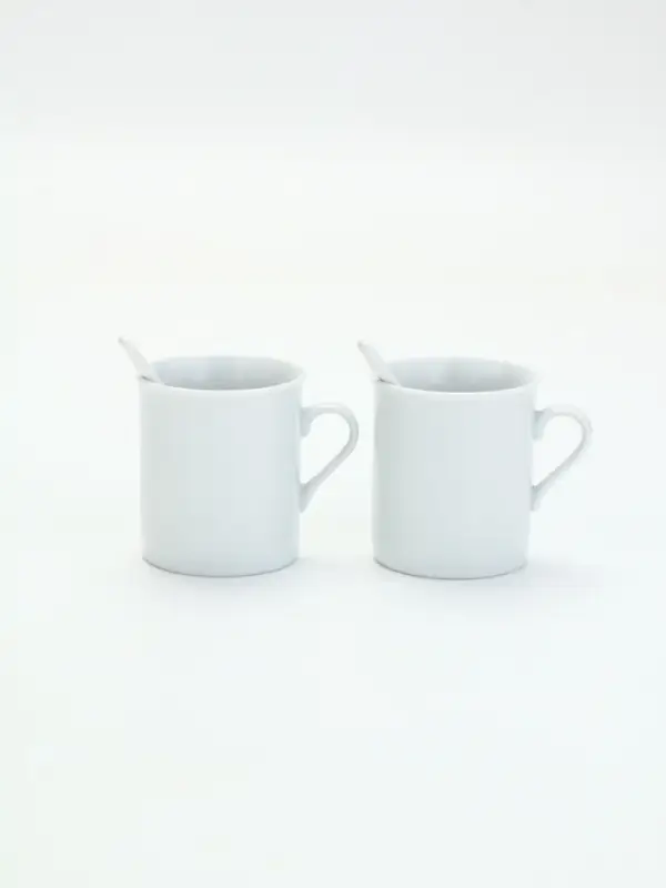 Кружки керамические парные «Мистер и Миссис», 2 шт. по 180 мл., ложка 2 шт.