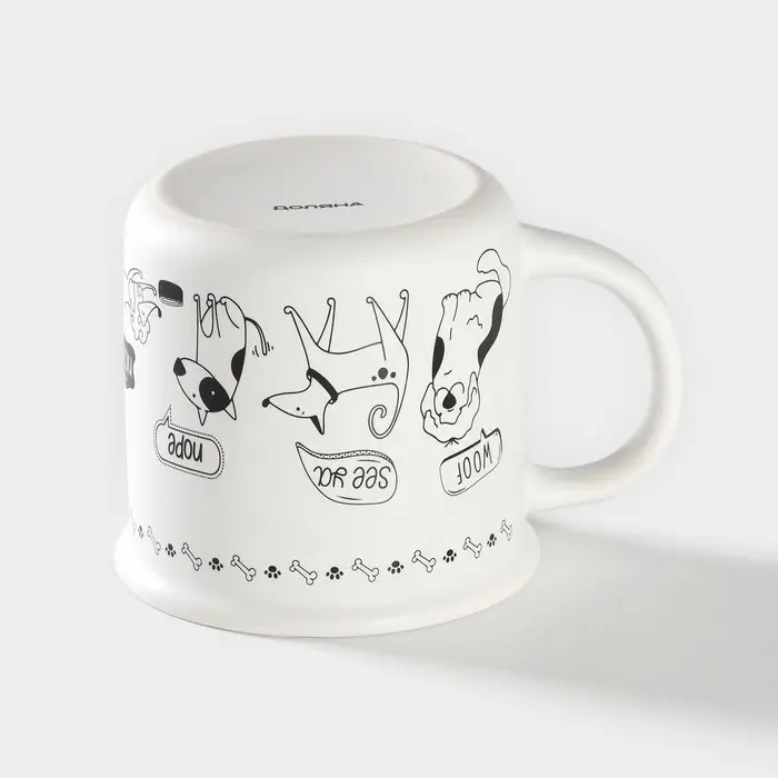 Кружка фарфоровая Доляна «Тайная жизнь», 360 мл, цвет белый