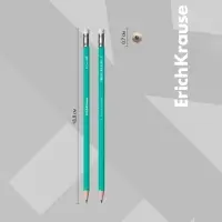Карандаш чернографитный с ластиком ErichKrause "Prime", HB, грифель d=2.2 мм, пластик, шестигранный в коробке, зеленый корпус