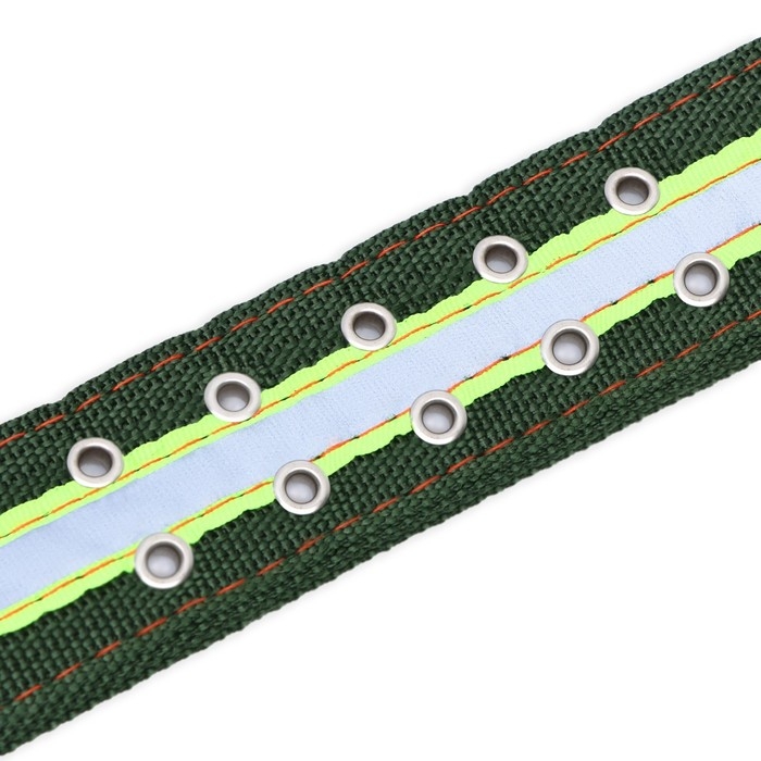Ошейник четырехслойный светоотражающий с вертлюгом, 65 х 4 см, зелёный Ошейник четырехслойный светоотражающий с вертлюгом, 65 х 4 см, зелёный
