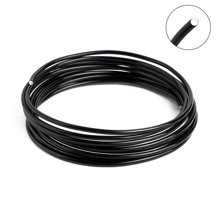 Проволока для плетения d=3мм, намотка 3м, цвет чёрный Проволока для плетения d=3мм, намотка 3м, цвет чёрный