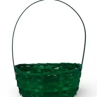 Набор корзин 3 шт 22х18x10 24х19x10 27х21x10 см ручка h=24/26/28 см зеленый
