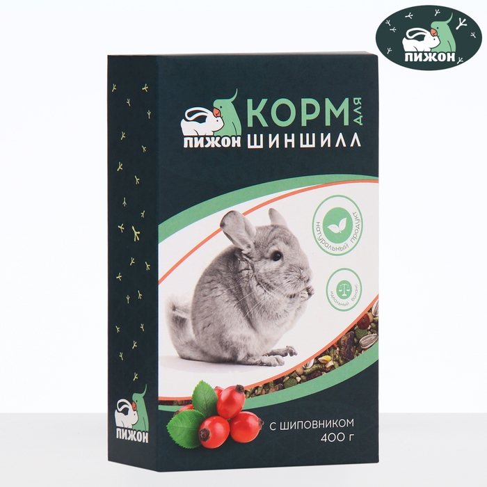 Корм Корм "Пижон" для шиншилл, с шиповником, 400 г