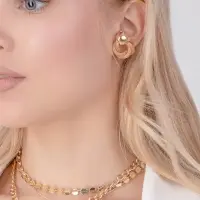 Серьги металл &laquo;Круги переплетение&raquo;, цвет золото