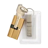 Цилиндровый механизм, 65 мм, латунь, 7 перфорированных ключей