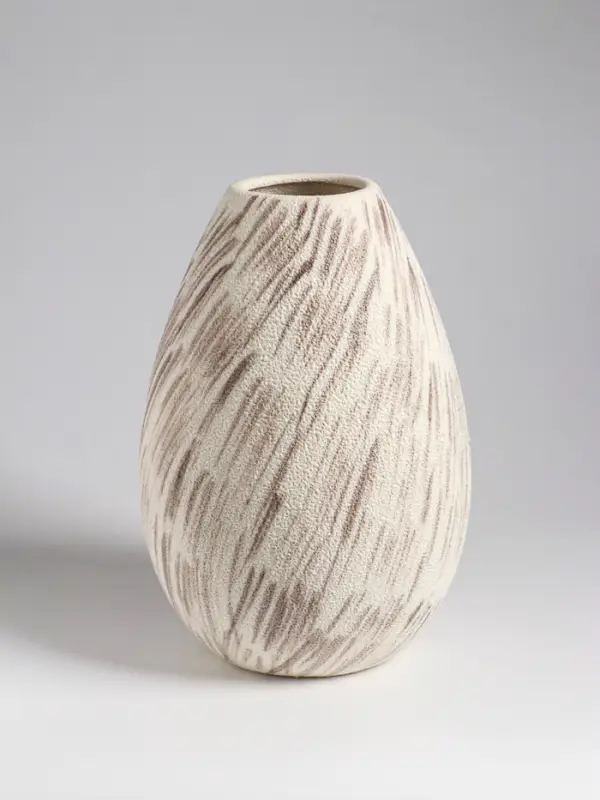 Ваза настольная керамика Ваза настольная керамика "Беажио" классик, 24,5х15 см, бежево-коричневый