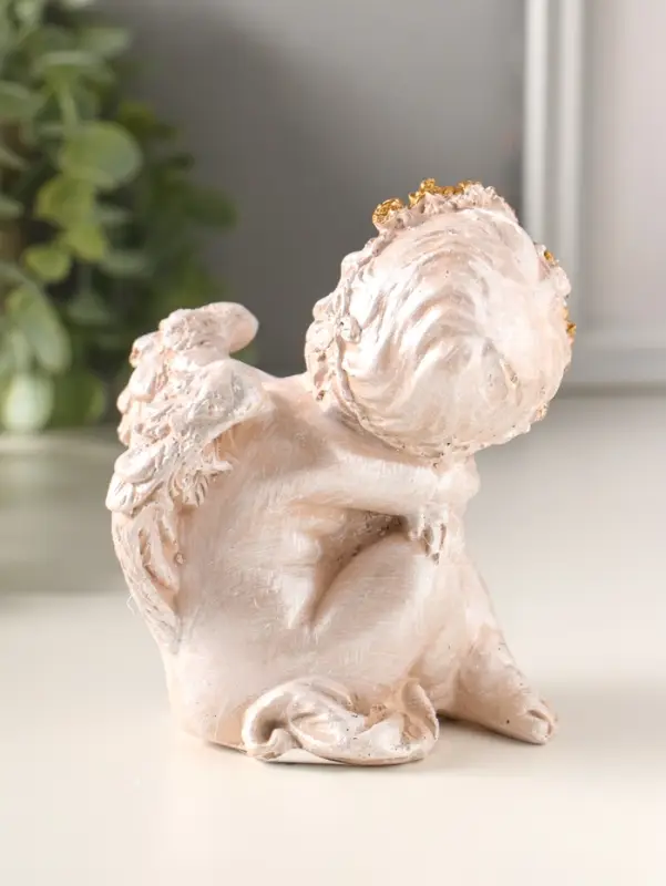 Фигура полистоун "Ангелочек сидит" 13х10х8 см