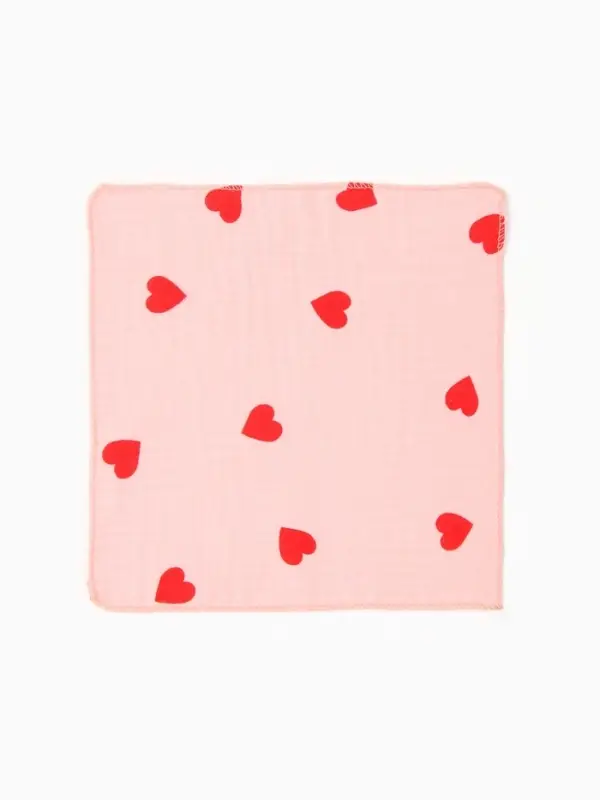 Набор платочков Крошка Я Pink Heart 20*20 см - 6 шт, муслин, 100 % хлопок