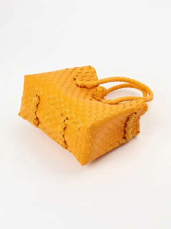 Сумка плетёная пластиковая, 23&times;11&times;30 см, жёлтая