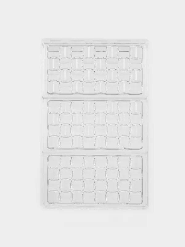 Форма для шоколада KONFINETTA &laquo;Инфинити&raquo;, 27.5&times;17.5&times;2.5 см, 3 ячейки 15.3&times;7.5&times;0.8 см, пластик, прозрачная