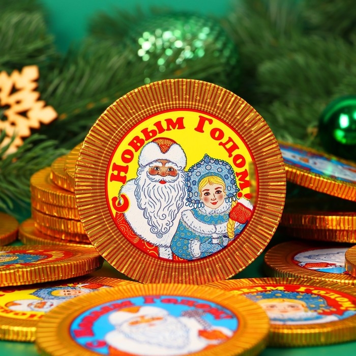 Новый год. Шоколадная фигурка Медаль Новый год. Шоколадная фигурка Медаль "Новый год", МИКС, 30 г