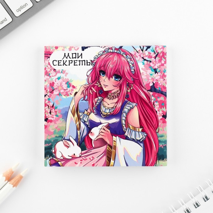 Подарочный набор блокнот-раскраска и восковые мелки «Аниме» Подарочный набор блокнот-раскраска и восковые мелки «Аниме»