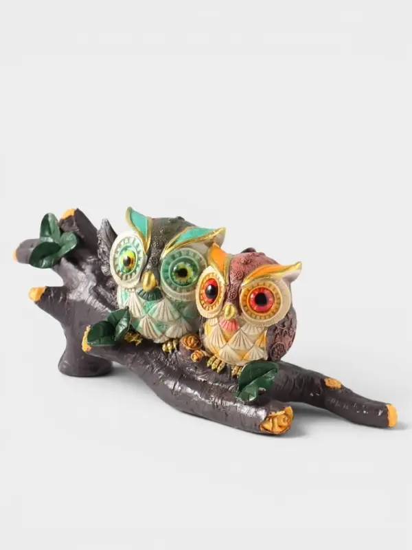 Фигурка декоративная &laquo;Два филина на коряге&raquo;, полистоун, 19.8&times;7.5&times;8 см