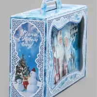 Подарочная коробка новогодняя &laquo;Зимние узоры&raquo; 260&times;350&times;100, для сладких подарков