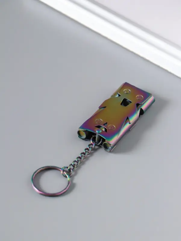 Свисток для выживания высокочастотный, до 150 дБ, металл, брелок для ключей на кольце, 6 см