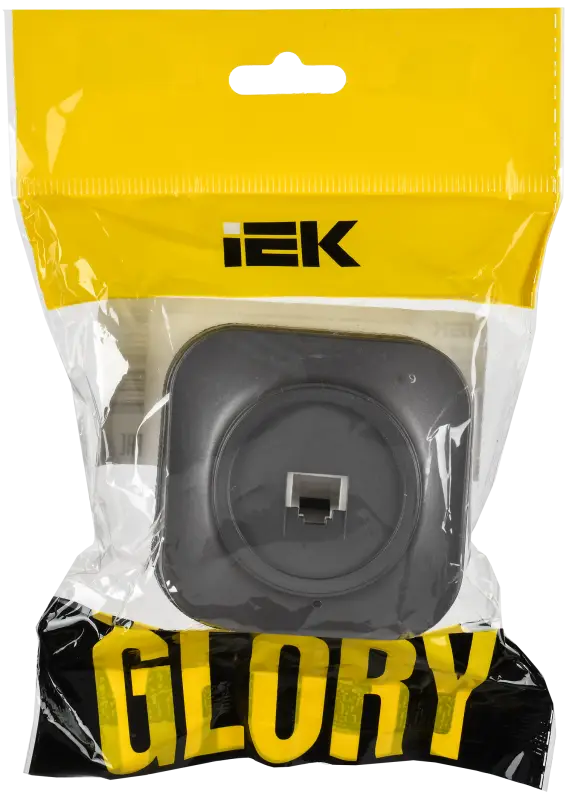 GLORY Розетка для открытой установки компьютерная RJ45 кат.5E РК10-ХСм сталь матовый IEK