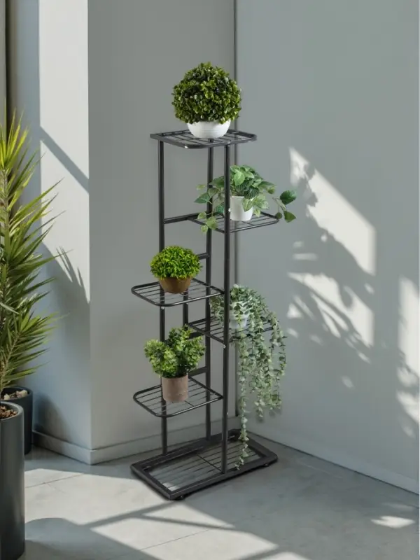 Подставка для цветов Greengo, 6 полок, 44&times;22&times;105 см, напольная, металл, тёмно-серая