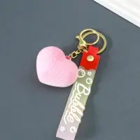 Брелок с карабином, ремешком "Бархатное сердце" 2х5,3х20,5 см