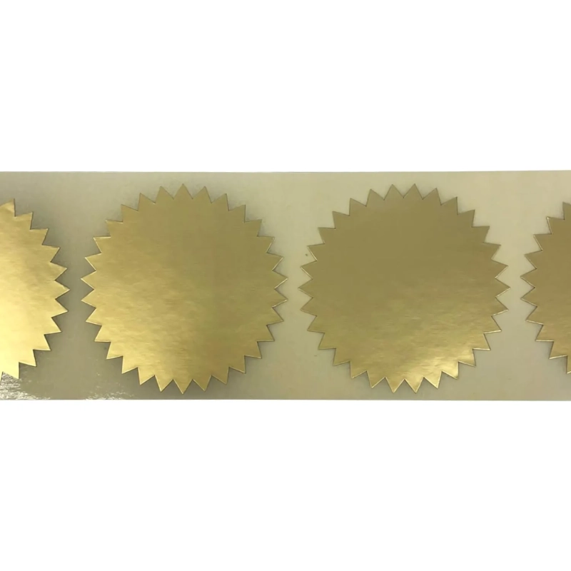 Этикетка для опечатывания документов ЗВЕЗДОЧКА, 55 мм, 500 шт/рул,цв Золото