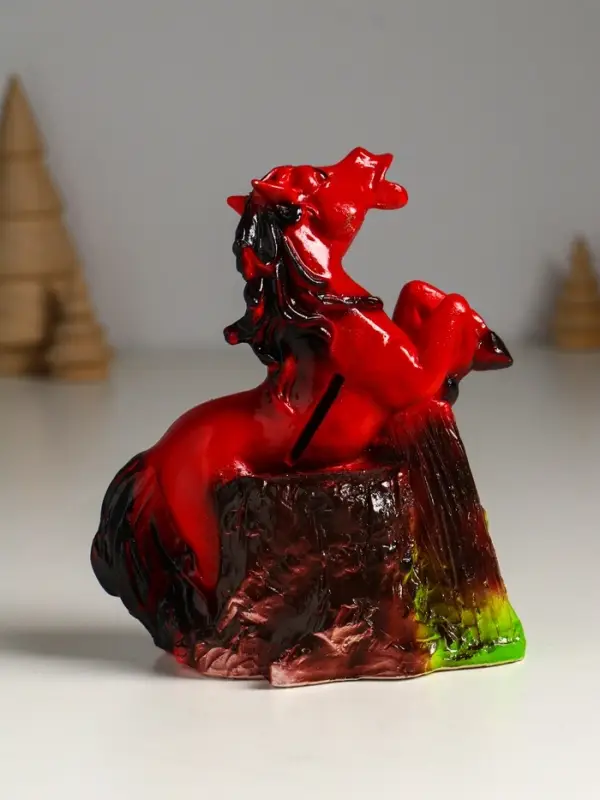 Копилка Копилка "Огненный конь с цветами" 14,5х12,5х6,5 см,