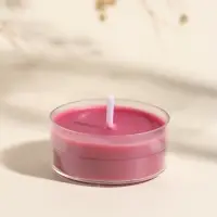 Чайная свеча ароматическая "Круглая" красная, аромат цветочный 3,8х3,8х1,8 см