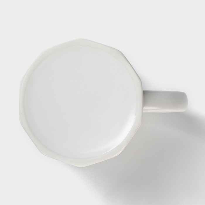 Кружка керамическая с ложкой Simple, 350 мл, цвет белый Кружка керамическая с ложкой Simple, 350 мл, цвет белый