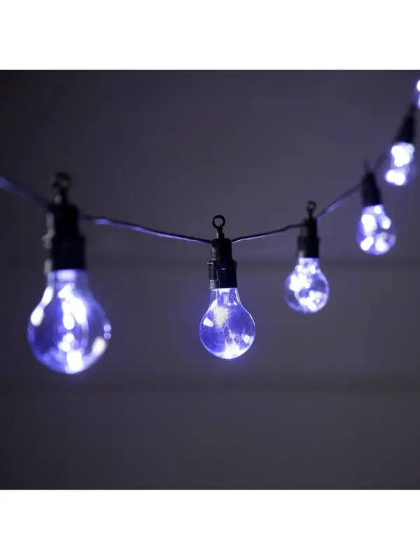 Гирлянда &laquo;Белт-лайт&raquo; 5 м с насадками &laquo;Роса&raquo;, IP44, УМС, тёмная нить, 50 LED, свечение белое, 3 В