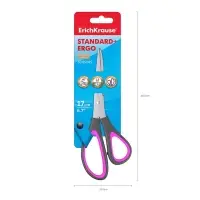Ножницы ErichKrause "Standard+ Ergo", 17 см, МИКС