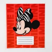 Тетрадь в клетку 12 листов, 5 видов МИКС, обложка мелованный картон, &laquo;Минни Маус&raquo;