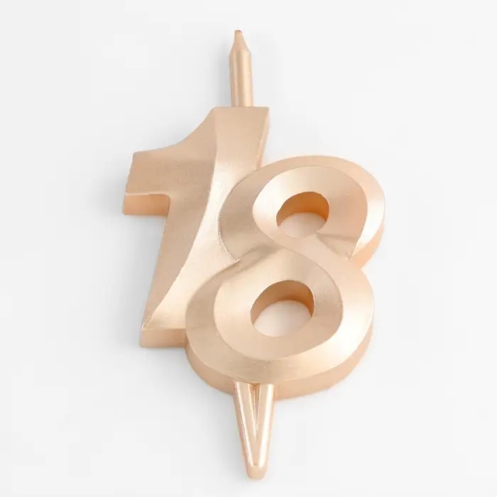 Свеча в торт &laquo;Юбилейная&raquo;, цифра 18, 10 см, шампань