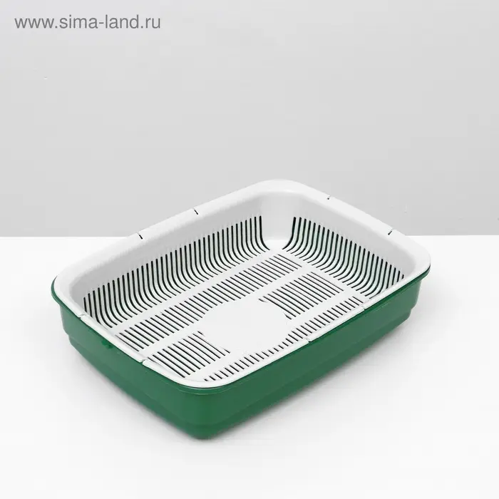Лоток большой с сеткой Atlantis &laquo;Стандарт&raquo;, 42&times;31&times;10 см, зеленый