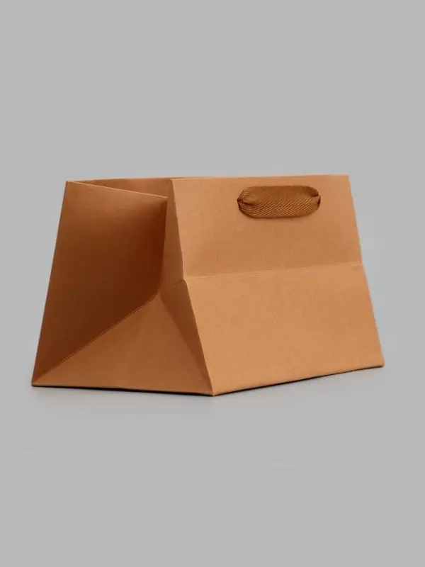 Пакет подарочный с широким дном 20&times;14&times;13.2 см, крафт