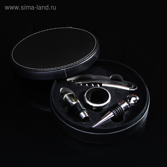 Набор для вина «Тоскана», 4 предмета: штопор, кольцо, пробка, каплеуловитель Набор для вина «Тоскана», 4 предмета: штопор, кольцо, пробка, каплеуловитель