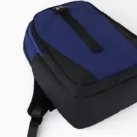 Рюкзак, 27*13*38,5 см, 2 отд 3н/карм, Комби, Водонепрон. дно, синий/черн