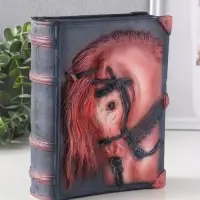 Копилка (гипс) Книга Лошадь  Высота 21 см, ширина 7,5 см, длина 16,5 см, пудровый