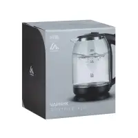 Чайник электрический Luazon LSK-1801, 1.8 л, стеклянный, с подсветкой, 1500-1800 Вт, чёрный