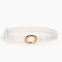 Ремень женский, гвоздик, золотистая пряжка, 2.3&times;106 см, белый