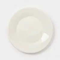 Тарелки десертные Доляна White Label, набор 4 шт., d=15 см, утолщенный край, фарфор, белые