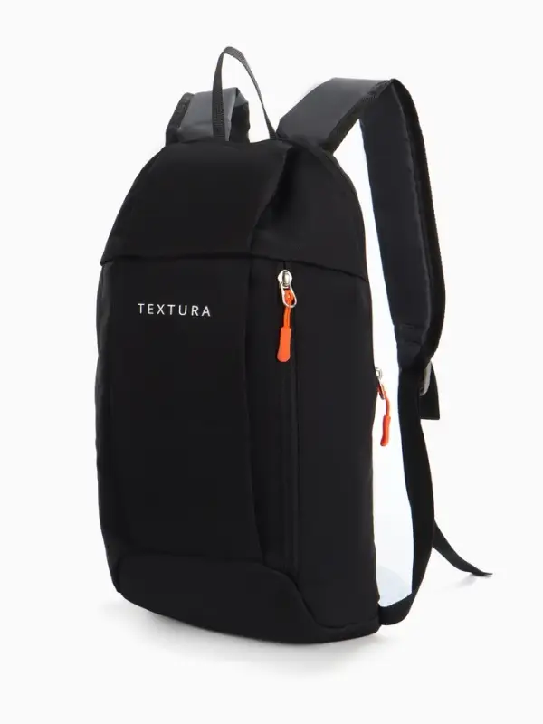 Рюкзак спортивный TEXTURA, на молнии, с карманом, чёрный