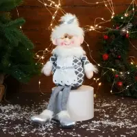 Игрушка мягкая &laquo;Бабушка Мороз в костюме с ремешком&raquo; 15&times;39 см, серая