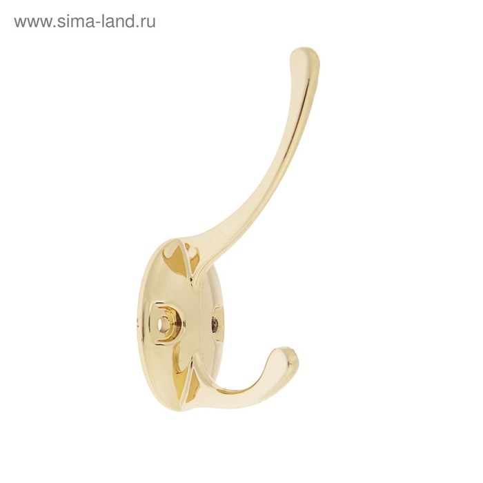 Крючок мебельный ТУНДРА TKD002 LIGHT, двухрожковый, золото, 4 шт TMP Крючок мебельный ТУНДРА TKD002 LIGHT, двухрожковый, золото, 4 шт TMP