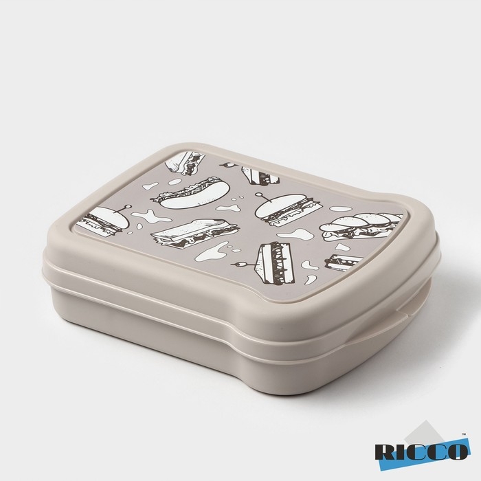 Бутербродница RICCO, 17×13×4.2 см, с декором Чемита