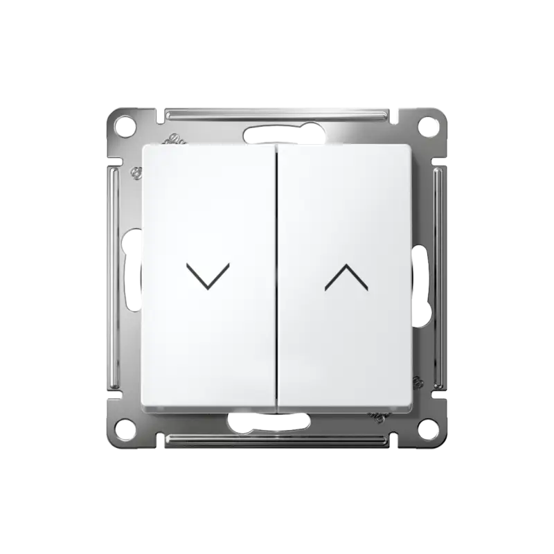 ATLASDESIGN 2-клавишный ВЫКЛЮЧАТЕЛЬ ЖАЛЮЗИ, 10А, мех., БЕЛЫЙ