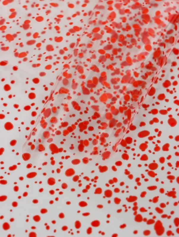 Пленка прозрачная с рисунком «Капли» Красный 0.7×8.2±5%м