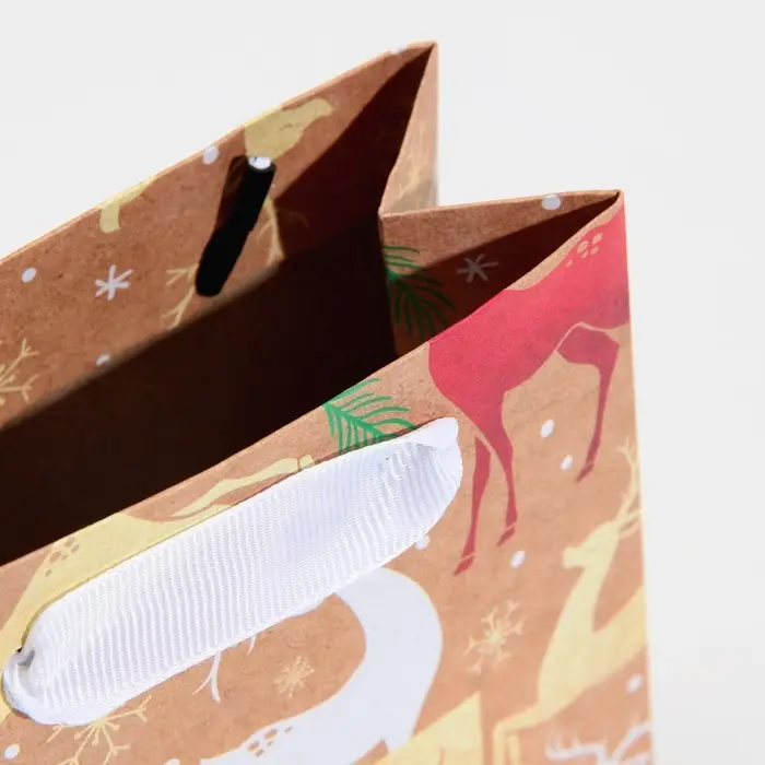 Пакет подарочный новогодний крафтовый «С Новым годом», S 12×15×5.5 см Пакет подарочный новогодний крафтовый «С Новым годом», S 12×15×5.5 см